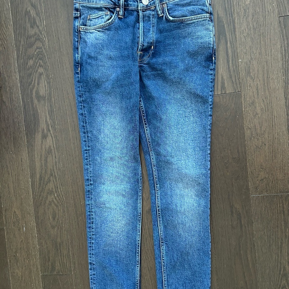 All Saints Blue Skinny Jeans with Worn-In Look